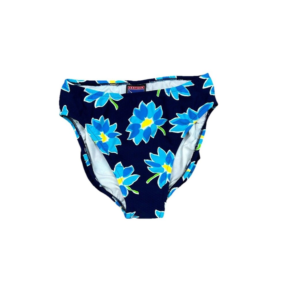 Vtg 80s 90s Jantzen Hi Rise Coastal Tropical Floral Chic Swim Bottoms Size 10